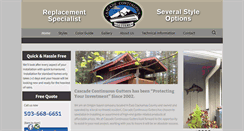 Desktop Screenshot of cascadegutters.com
